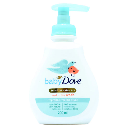 Baby Dove Head to Toe Wash Sensitive Moisture 200ml - Fragrance Free Baby Wash