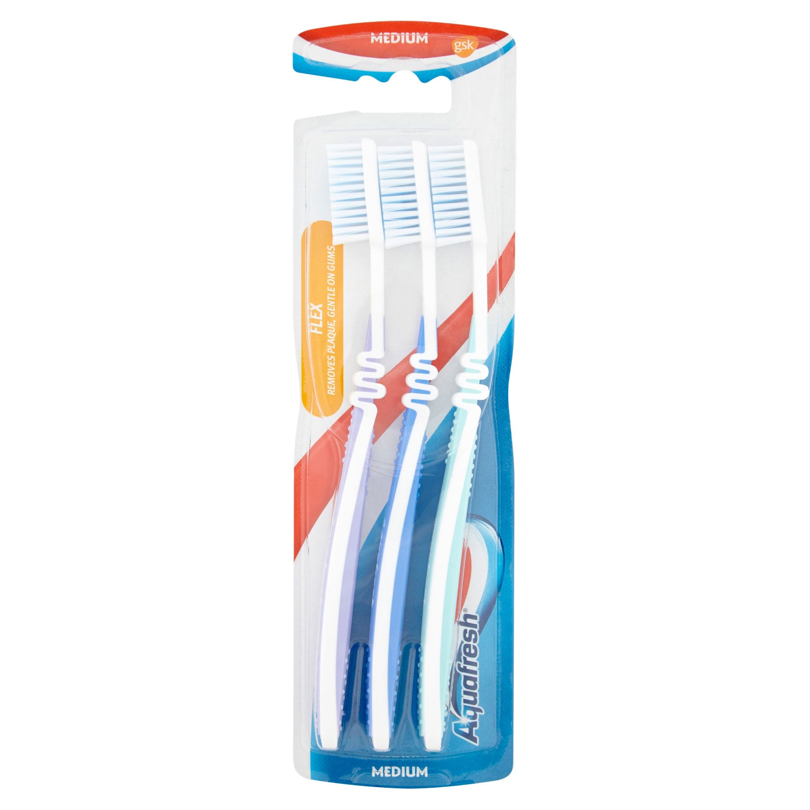 Buy Aquafresh Flex Medium Toothbrushes 3 Pack for effective everyday cleaning. Medium bristles, ergonomic grip and trusted oral care. Fast UK delivery.