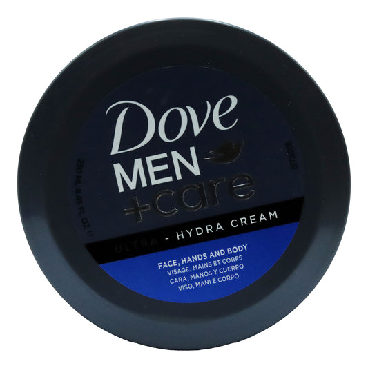 Shop Dove Men+Care Ultra Hydra Cream 250ml. A fast-absorbing moisturiser for men's face, hands and body, helping keep skin soft, smooth and hydrated.