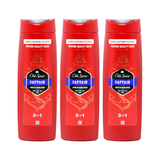 Buy Old Spice Captain 3-in-1 Hair, Face & Body Wash 3 x 400ml. Fresh masculine fragrance, all-in-one cleansing and great value multipack for everyday use.